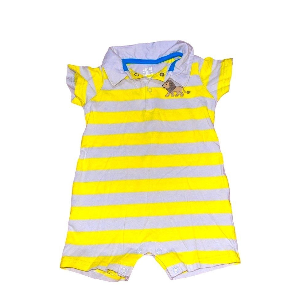 🔥 5 for $30 🔥 Carter’s Infant Yellow Striped Lion Onesie Outfit | 18M